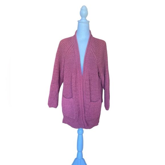 POL Knit Cardigan Open Front Sweater With Pockets Womens Size Small Blush Pink - Picture 2 of 12